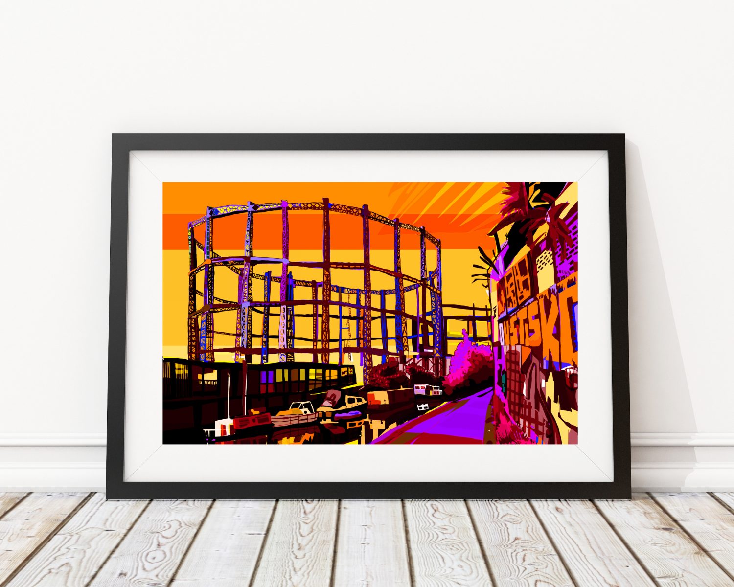 Bethnal Green Gas Holders Sunset, East London Art Print
