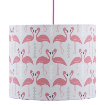 Flamingo Flourish lampshade, ice blue