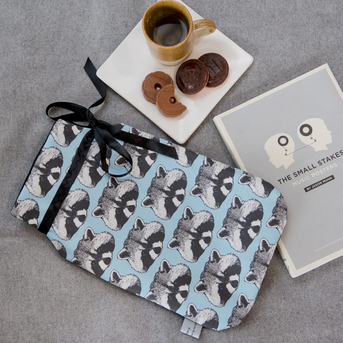 Raccoon Print Hot Water Bottle Cover