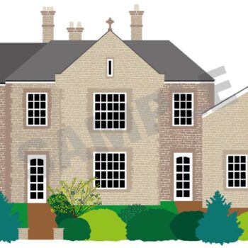 Personalised House Portrait - a Digitally Printed Illustration of your Home 30cm x 40cm