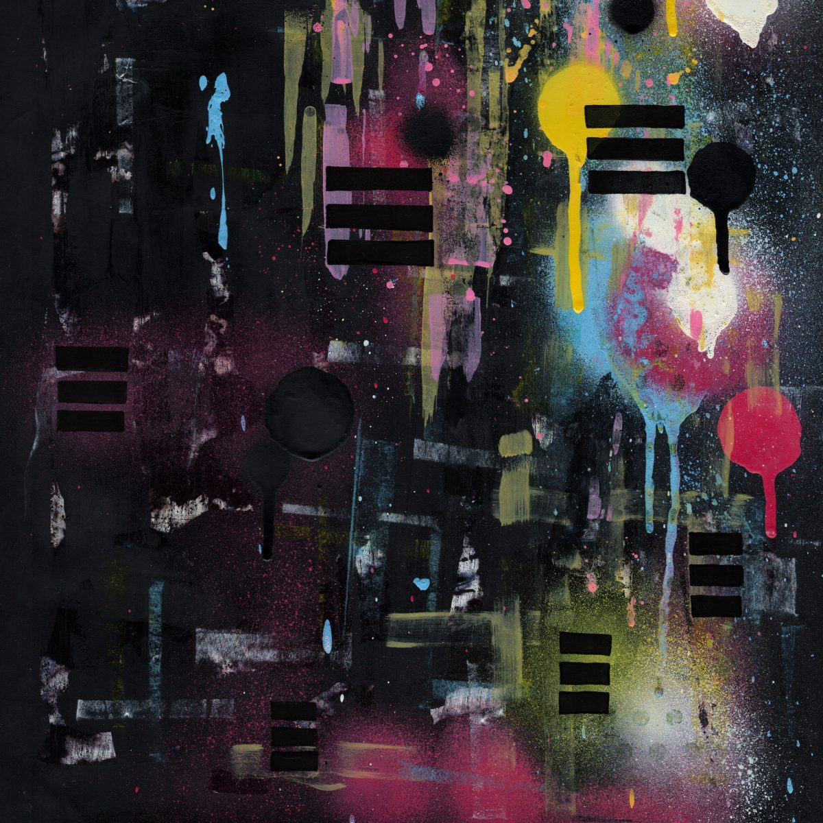 A3 framed original artwork - Urban Contemporary Art - 'City Lights'
