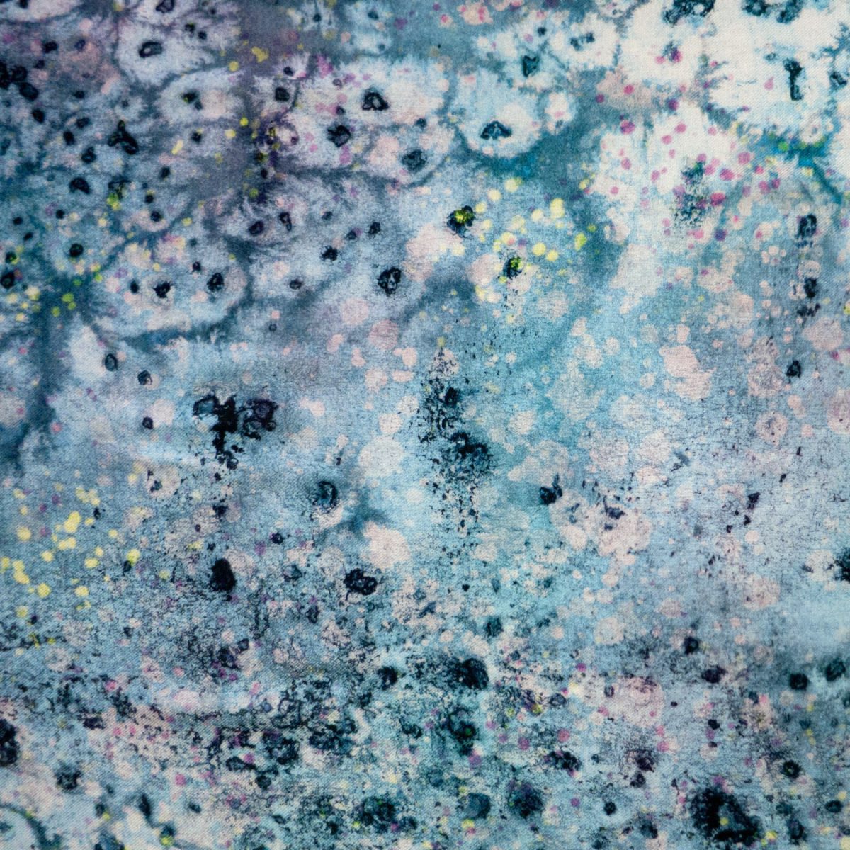 Large wool scarf - abstract painterly blues 'Metamorphic Salts'