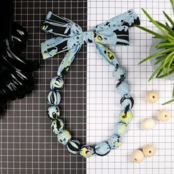 Chunky, Fabric Covered, Bead Necklace 'Wild Meadow'
