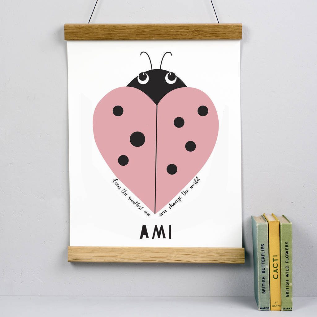 Personalised Ladybird Heart Print