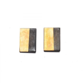 Minimalist silver and gold rectangle studs