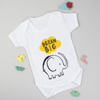 Dream Big Babygrow yellow