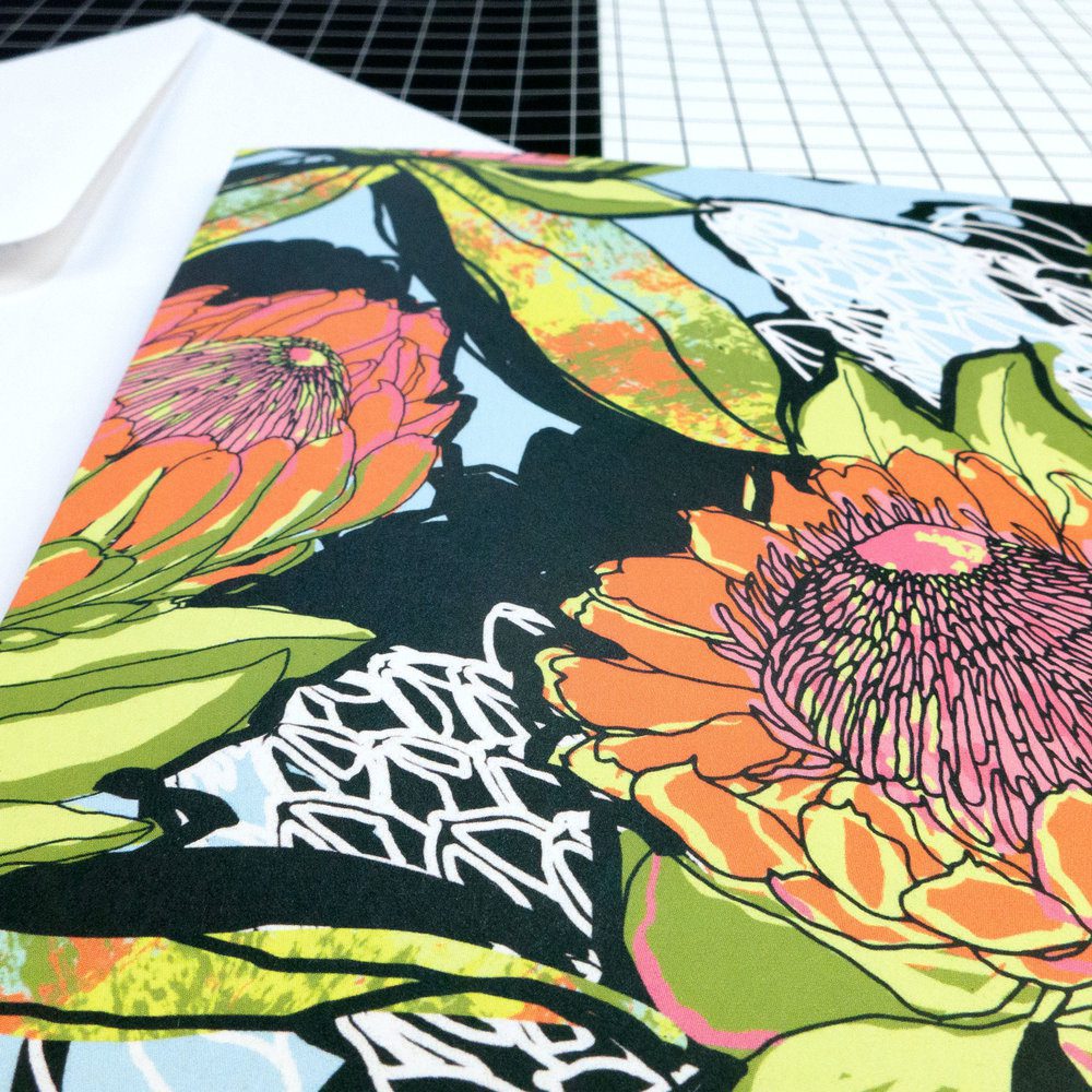 Greetings card - 'Protea'
