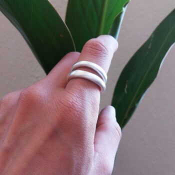Fine Silver Chenier Ring