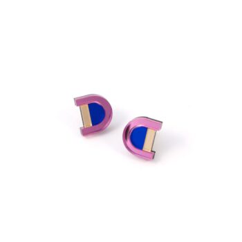 FORM040 Earrings - Babypink, Blue, Gold