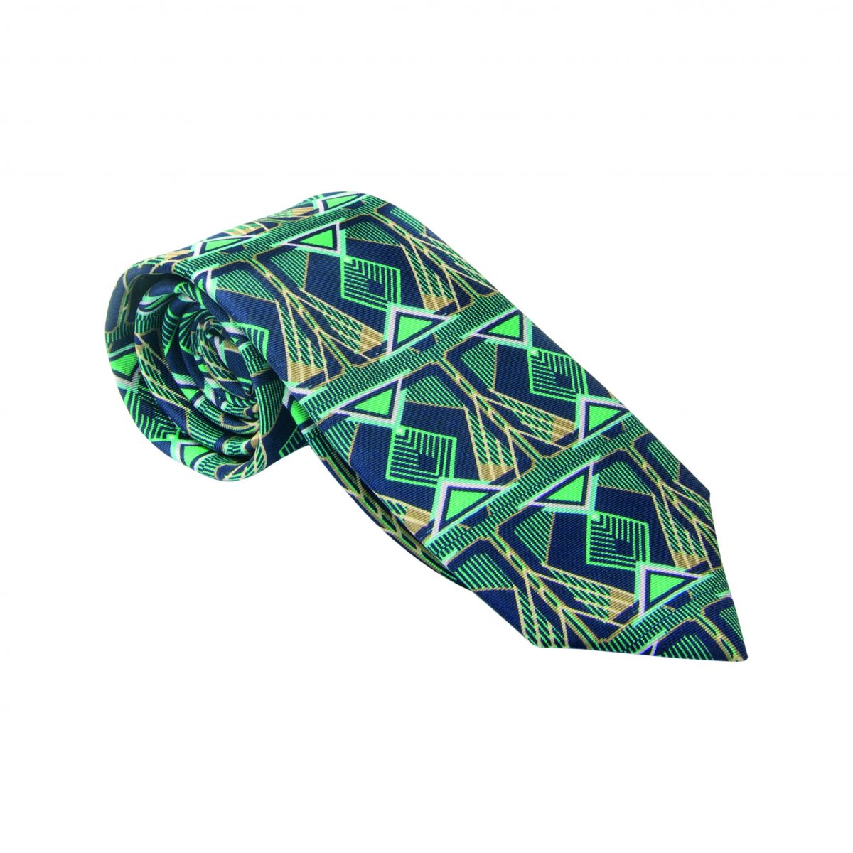 Art Deco Tie - Silk Tie - Francis Navy