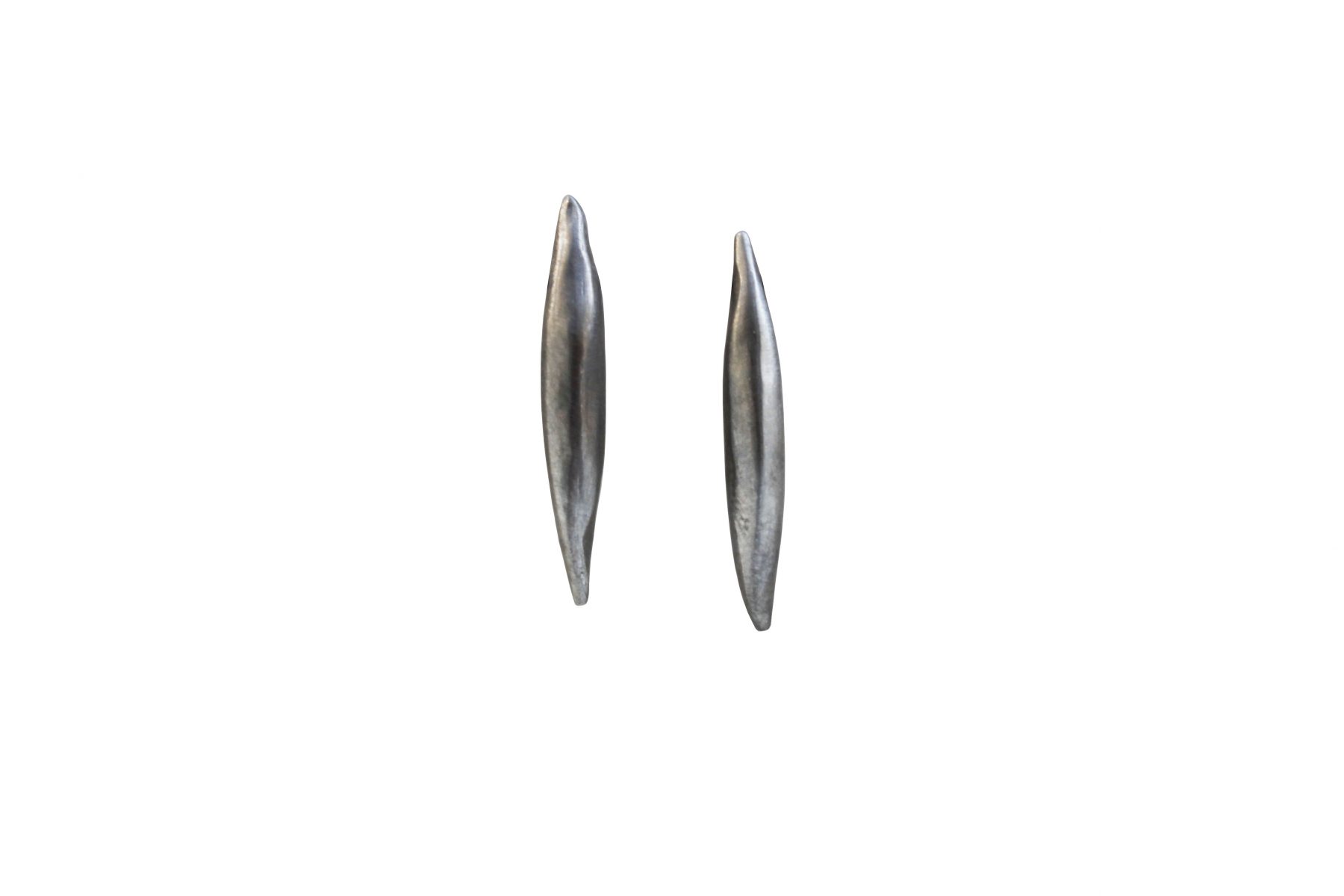 Feather silver earrings