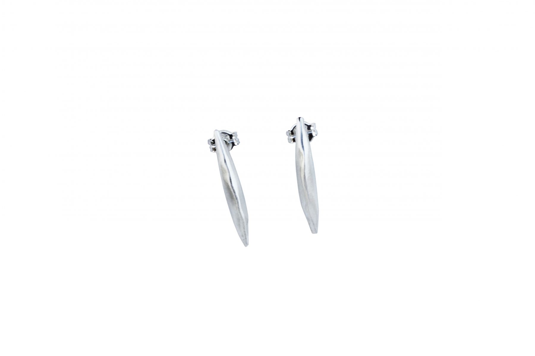 Feather silver earrings