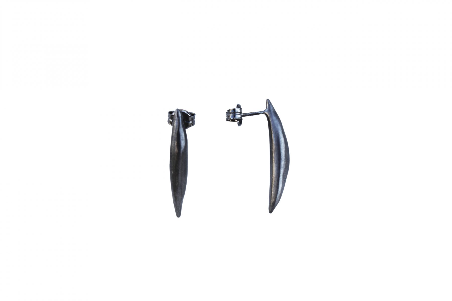 Feather silver earrings