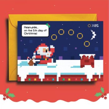 8 Bit Secret Santa Gift Christmas Card