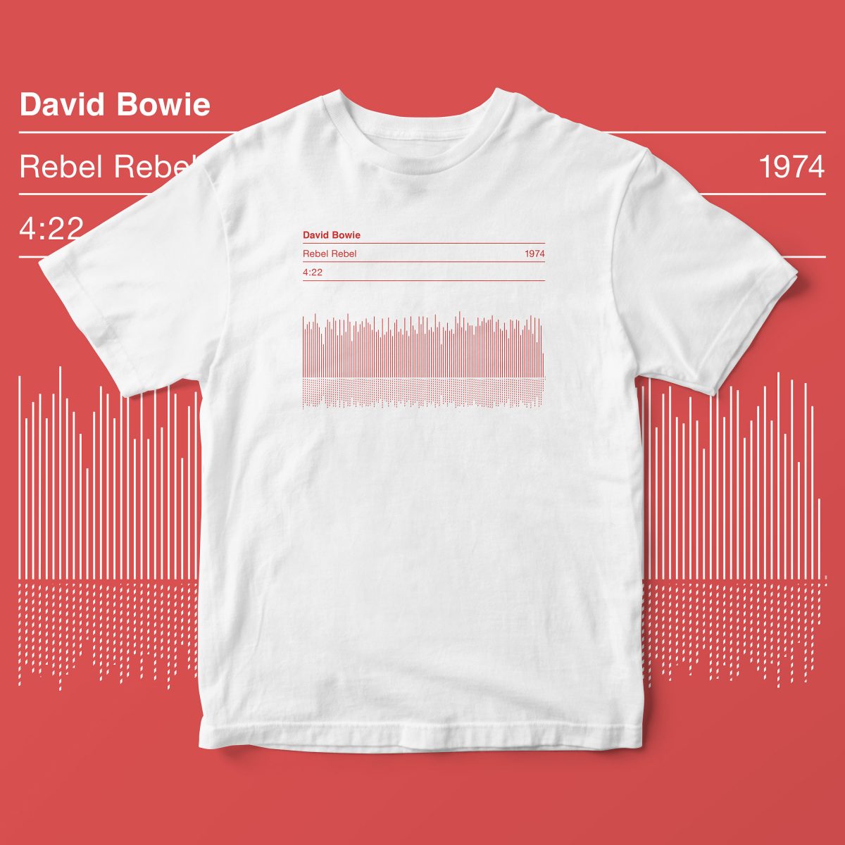David Bowie Rebel Rebel Sound Wave T shirt