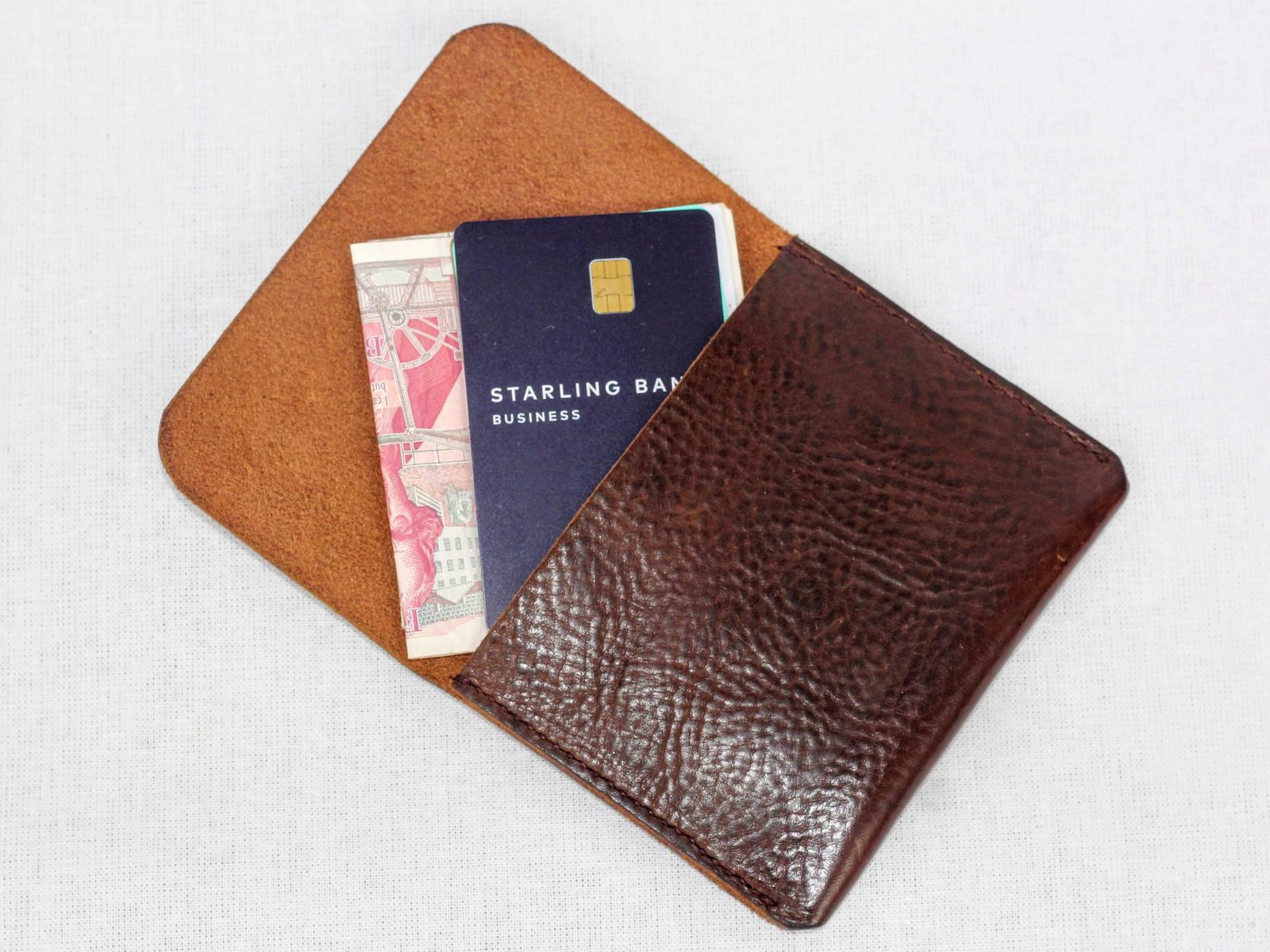 Single pocket leather wallet