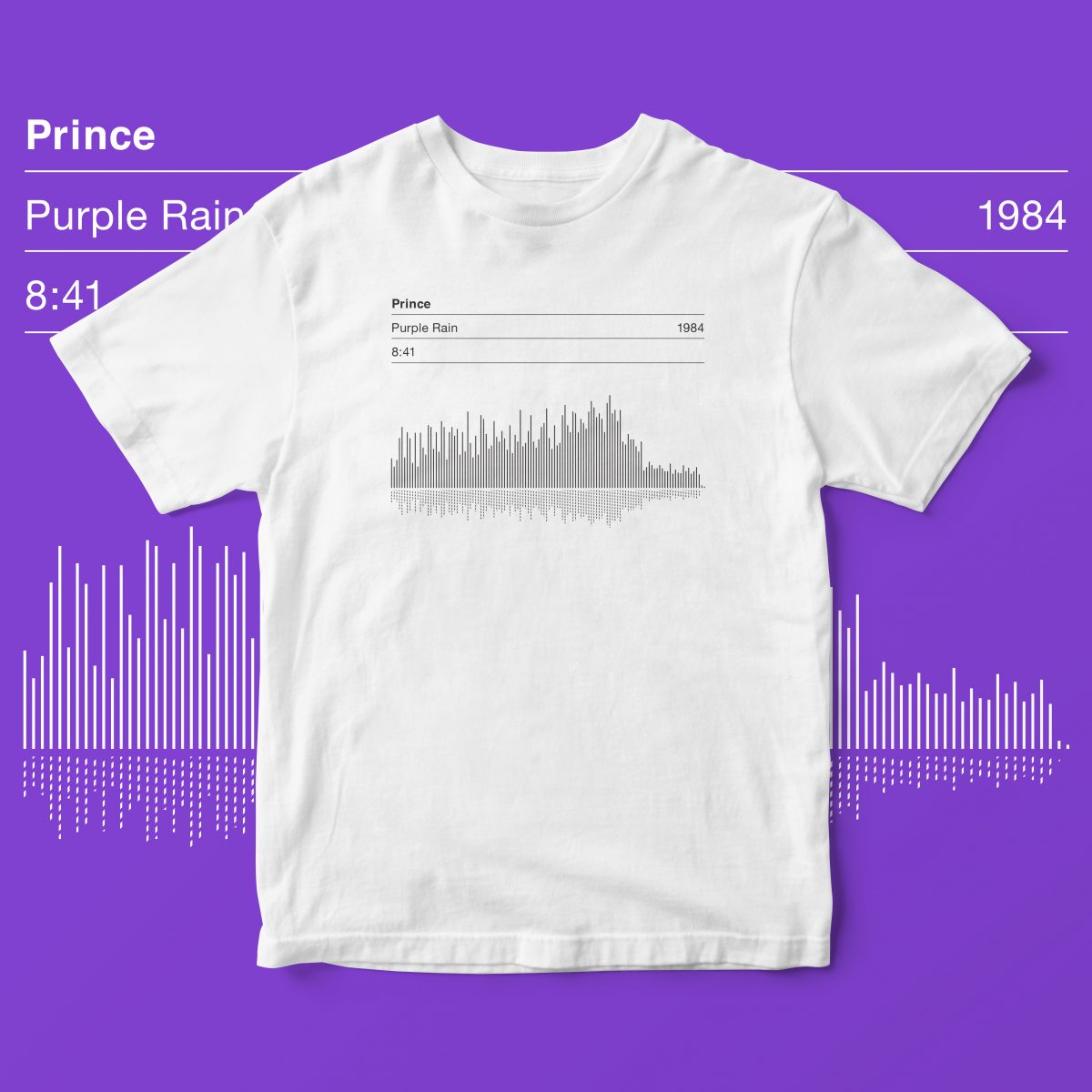 Prince Purple Rain Graphic Sound Wave T-shirt
