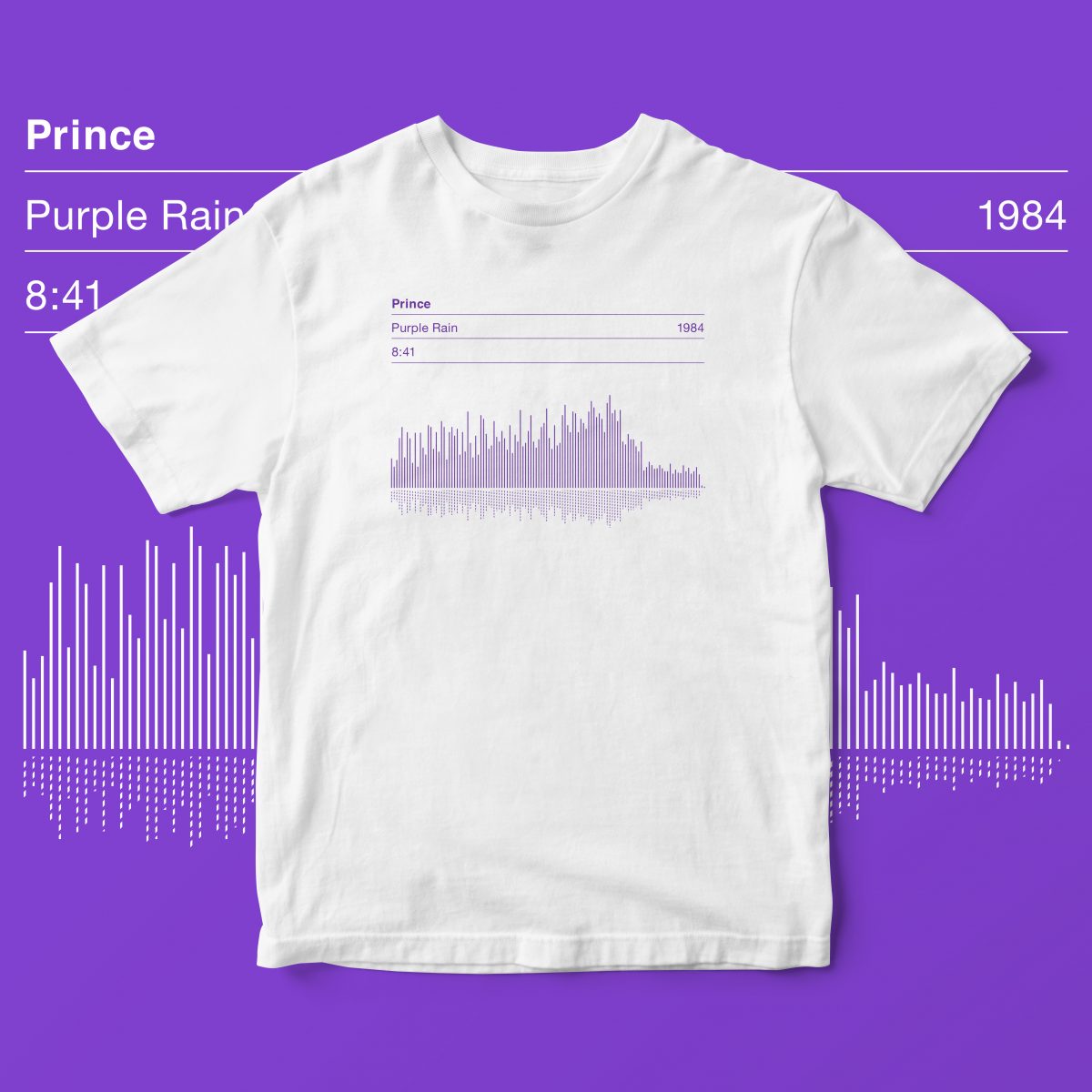 Prince Purple Rain Graphic Sound Wave T-shirt