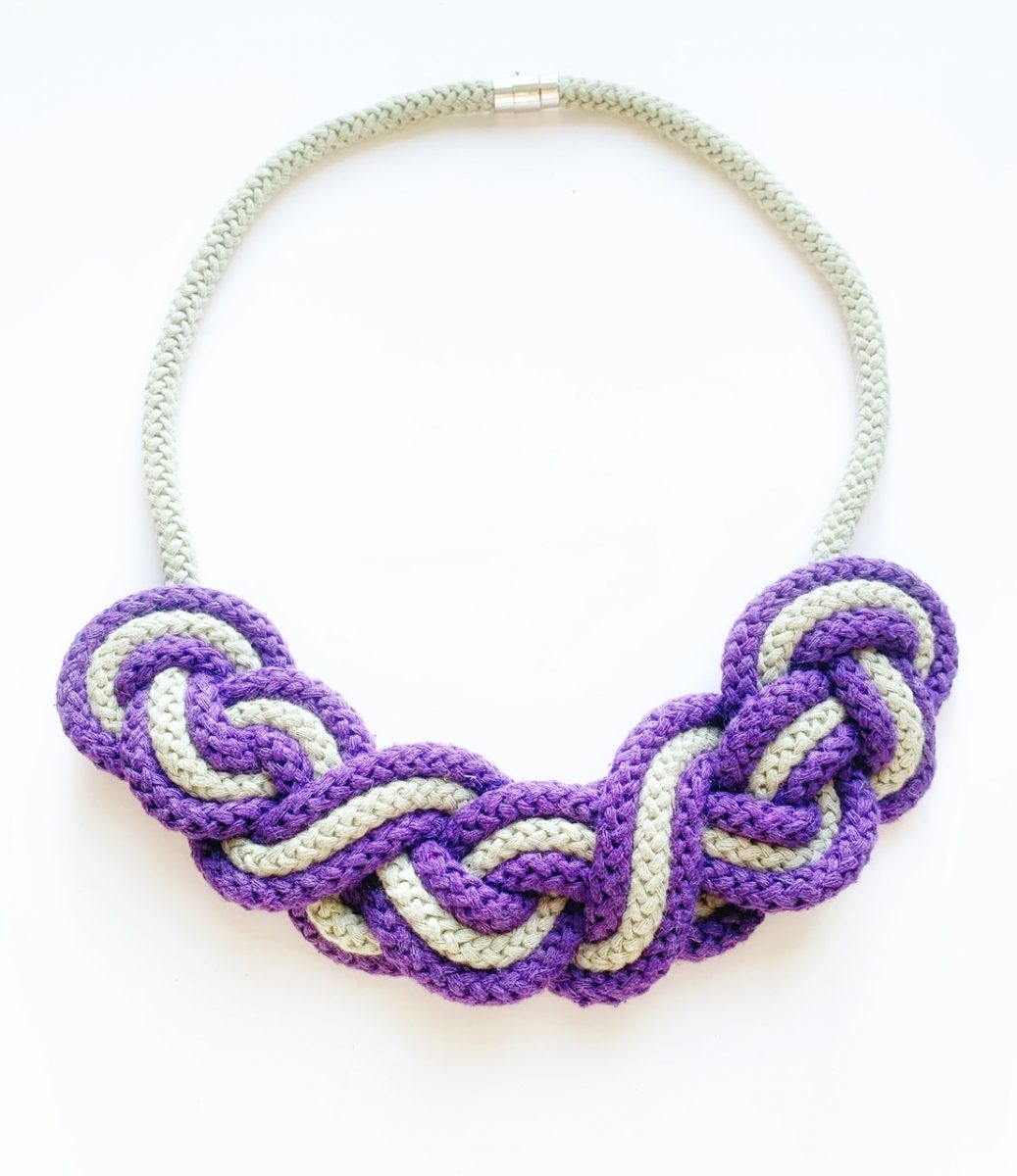 The Jasmine necklace - Black and White statement rope necklace
