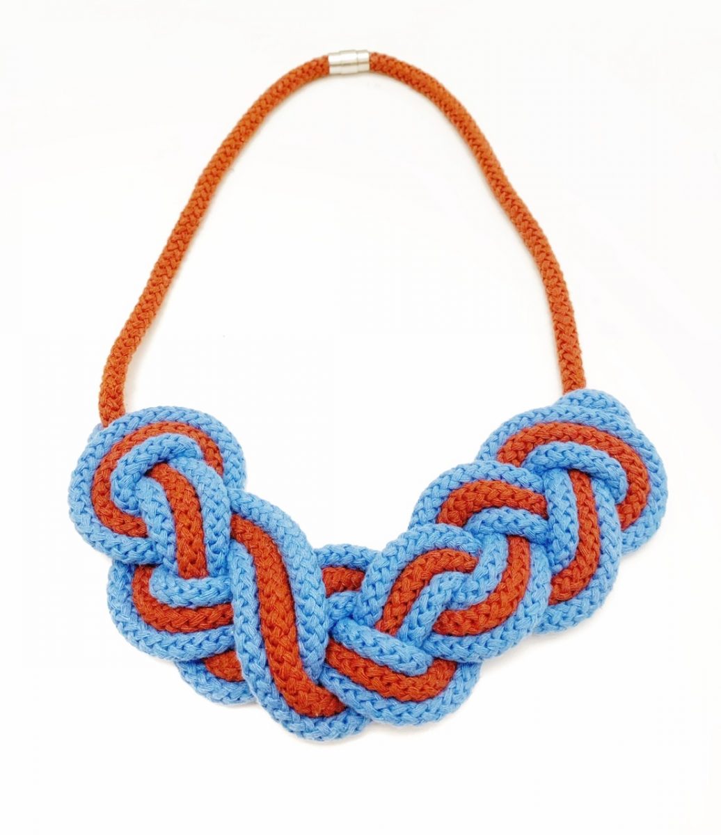 The Jasmine necklace - Black and White statement rope necklace