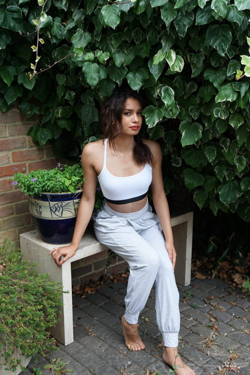 Chess Board Yoga Bra White