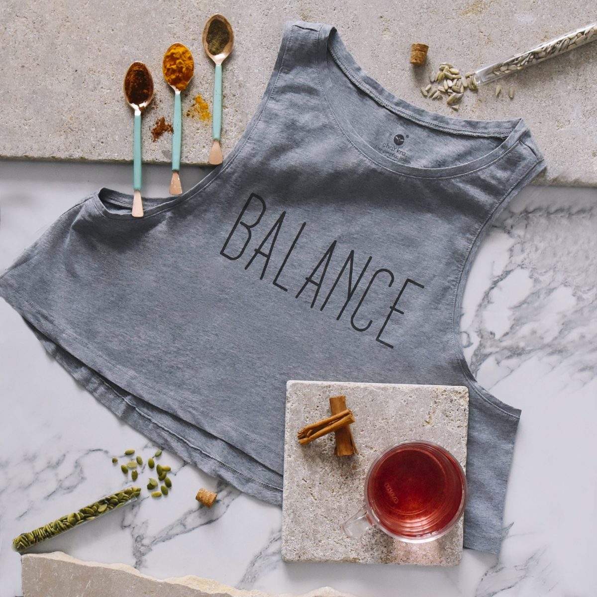 Steady Balance Crop Grey