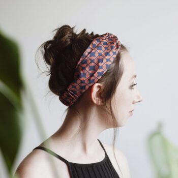 Art Deco Headband - Silk Headband - Fanfan Red