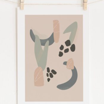 Plant Shapes Abstract Illustration A4 Art Print Wall decor- Border, Unframed