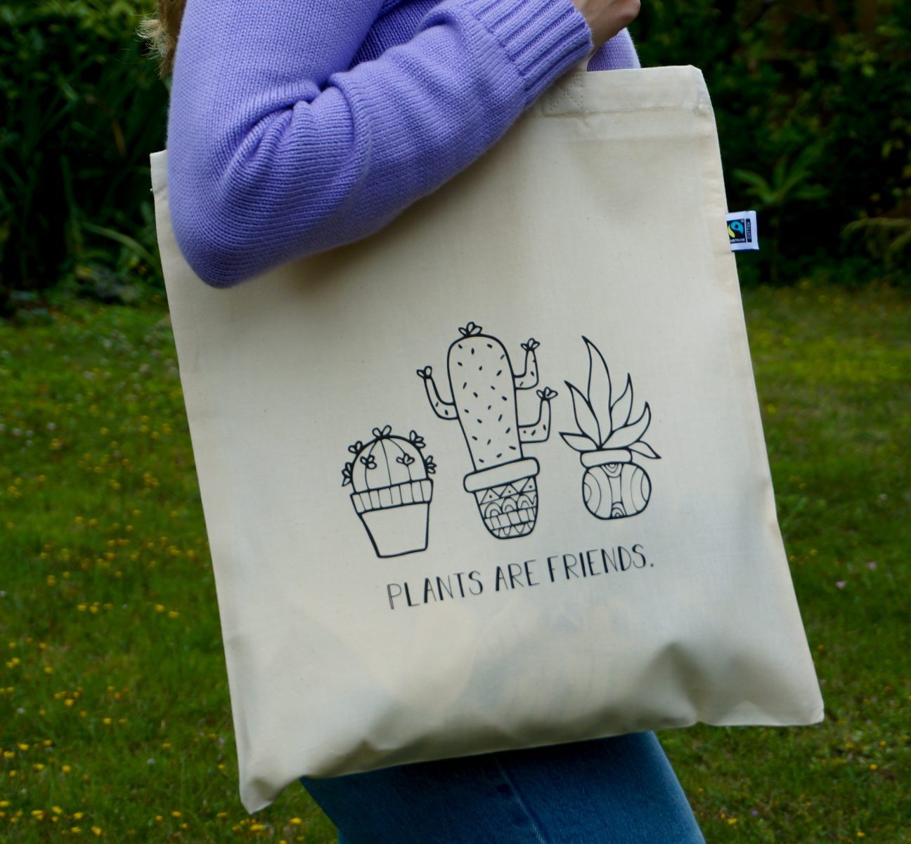 Plants are Friends | 100% organic cotton tote bag | Fairtrade | Sustainable & vegan