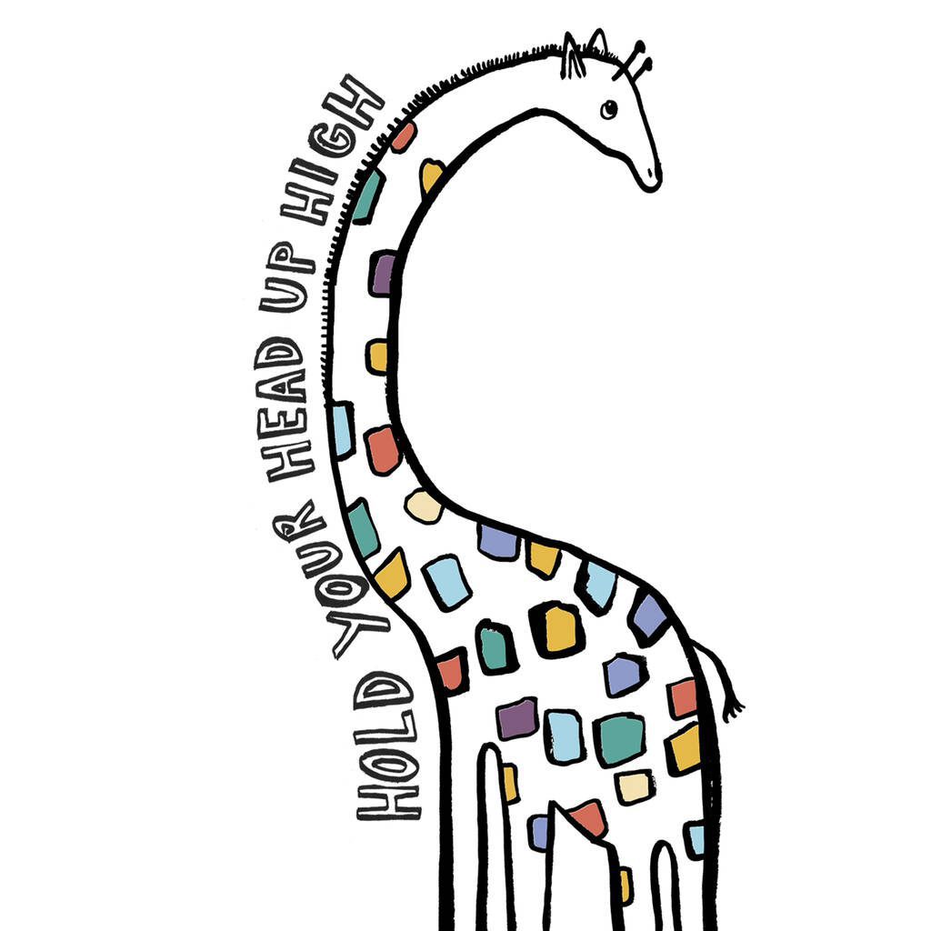 Giraffe Rainbow Print