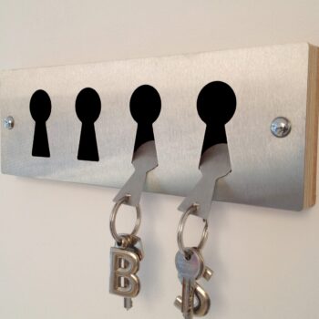 Black Stainless steel keyrack & fobs