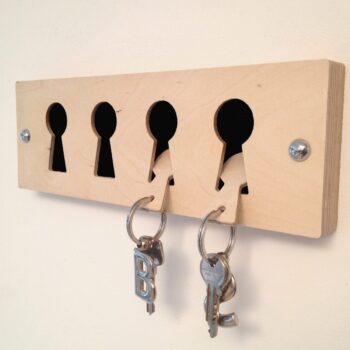 Black Birch faced ply keyrack & fobs
