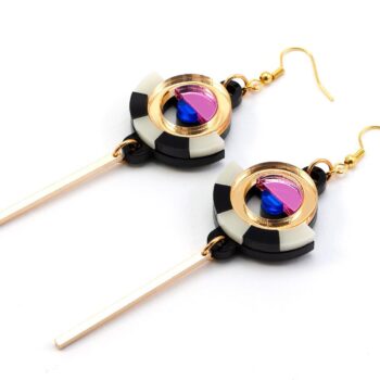 FORM060 ESTRELLA I Drop Earrings - Gold, Babypink, Blue