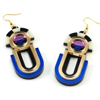 FORM061 ESTRELLA II Drop Earrings - Gold, Babypink, Blue