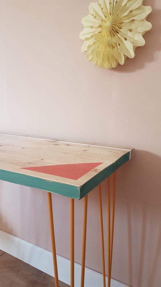 Reclaimed scaffold board desk