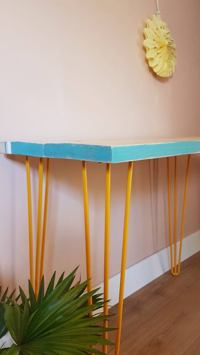 Reclaimed scaffold board desk
