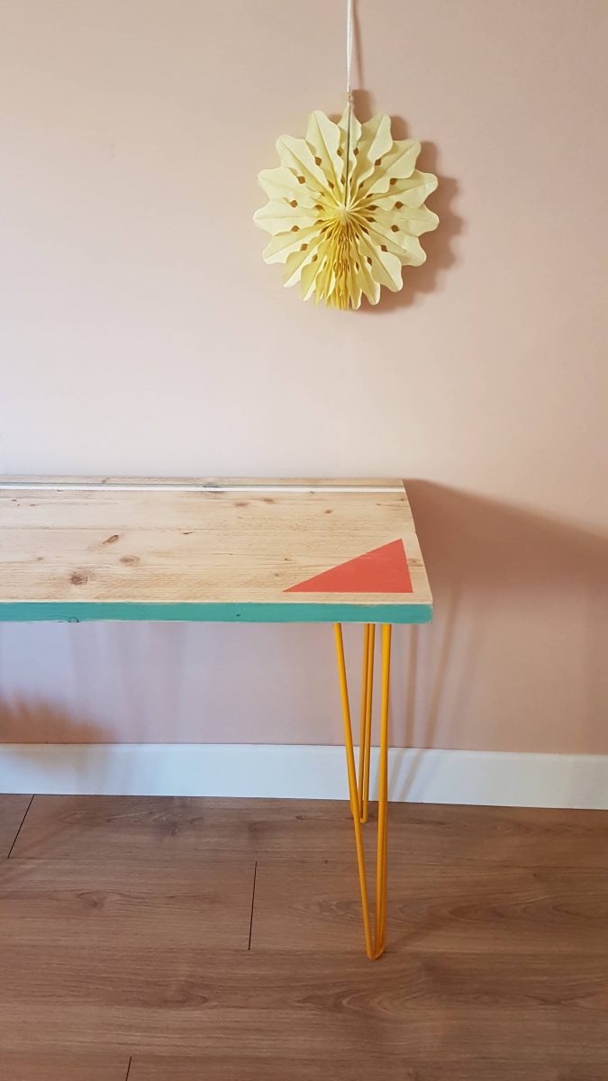 Reclaimed scaffold board desk