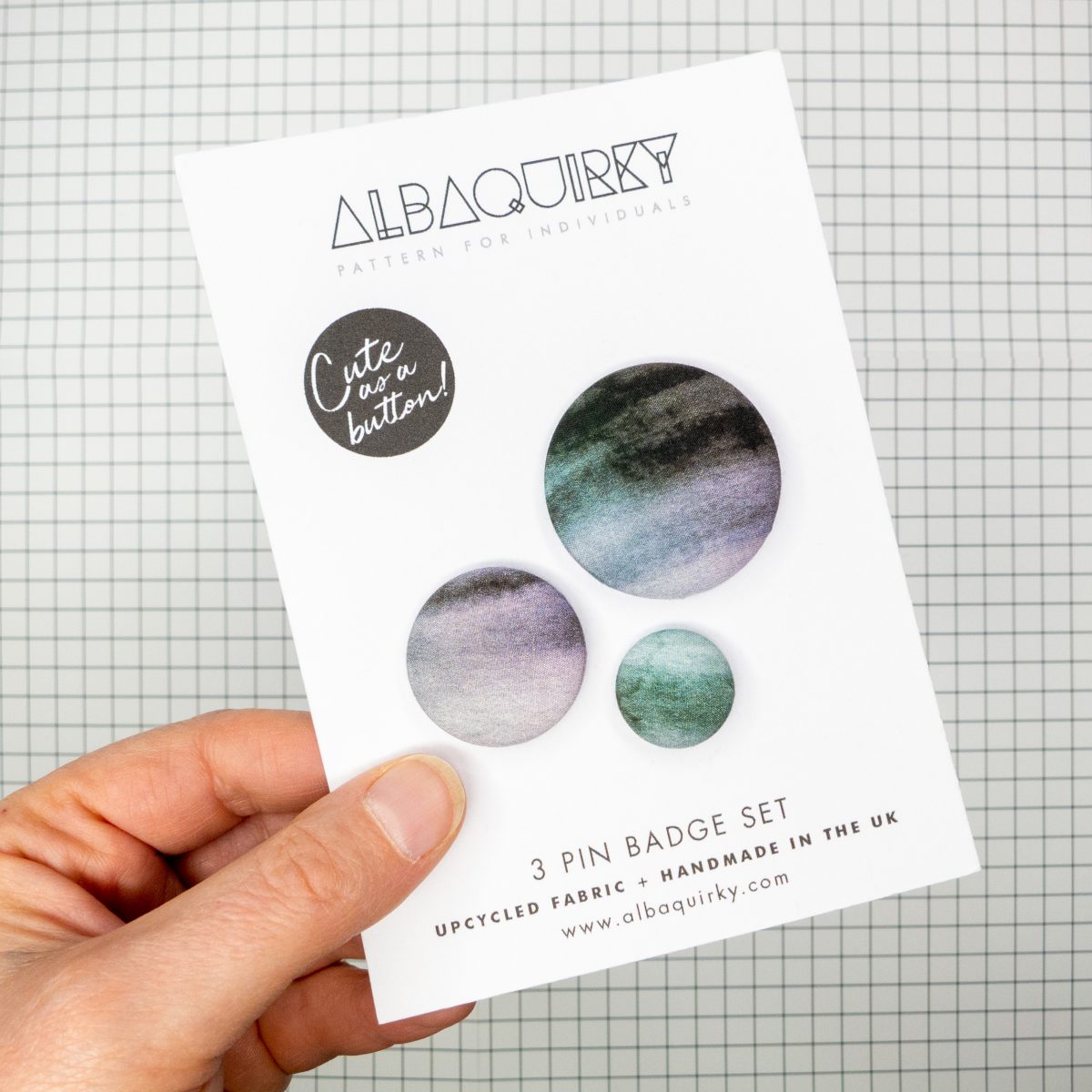 Pin badge brooches 'Island rain' - set of three