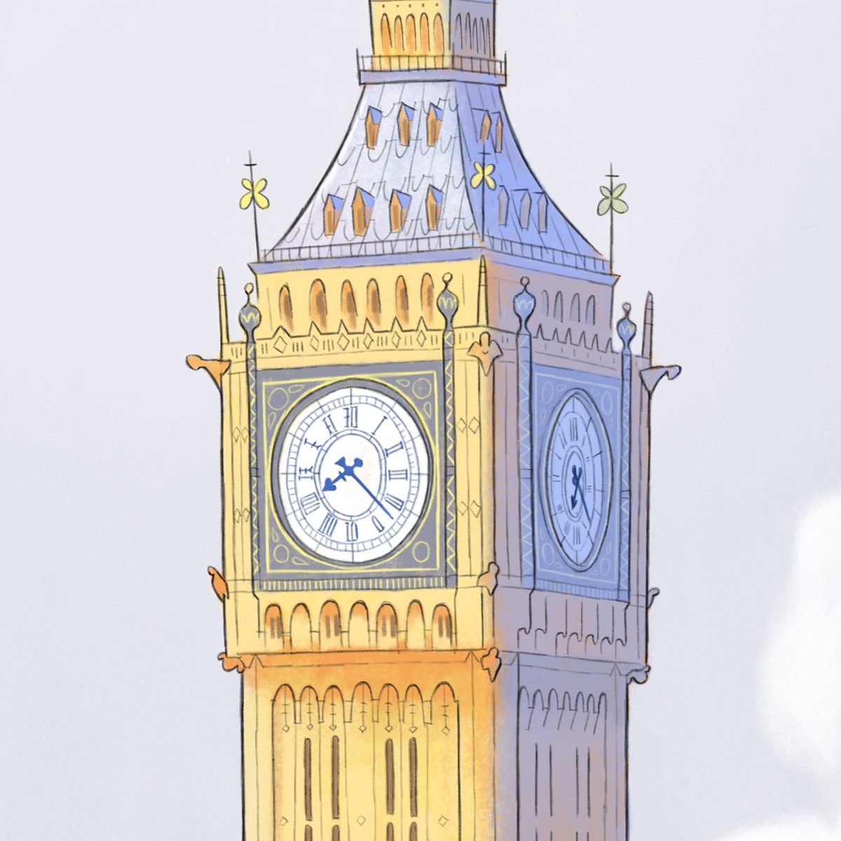 Big Ben, London artwork, signed A4 print