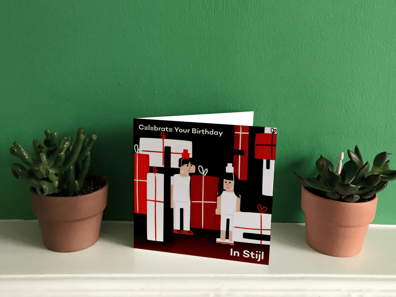 Celebrate Your Birthday In Stijl | De Stijl | White Stripes | Jack White Birthday card