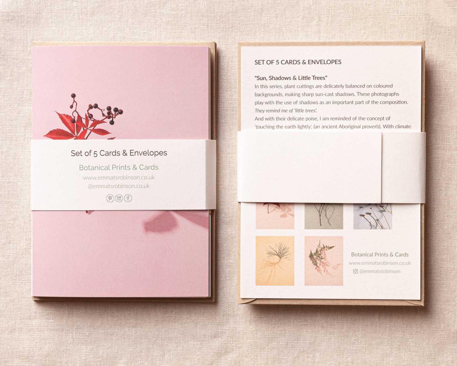 Colourful Botanical Greetings Cards - Set of 5