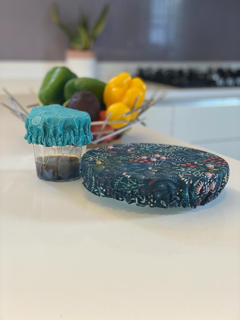 Reusable bowl Covers - Green and Floral