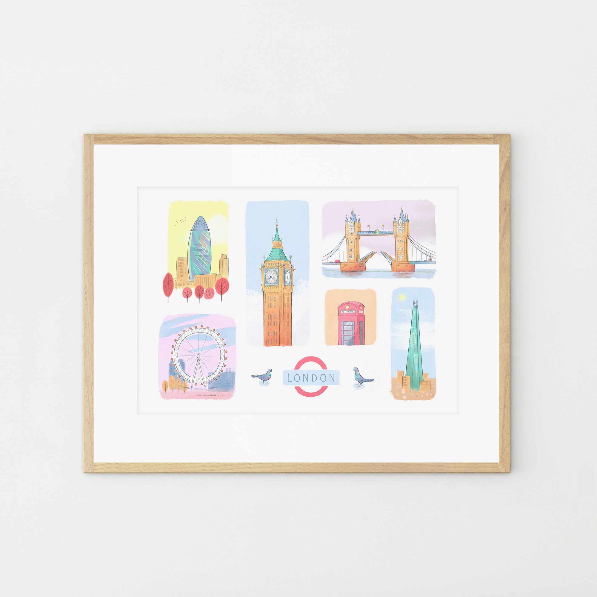 Landmarks of London Fine Art Print