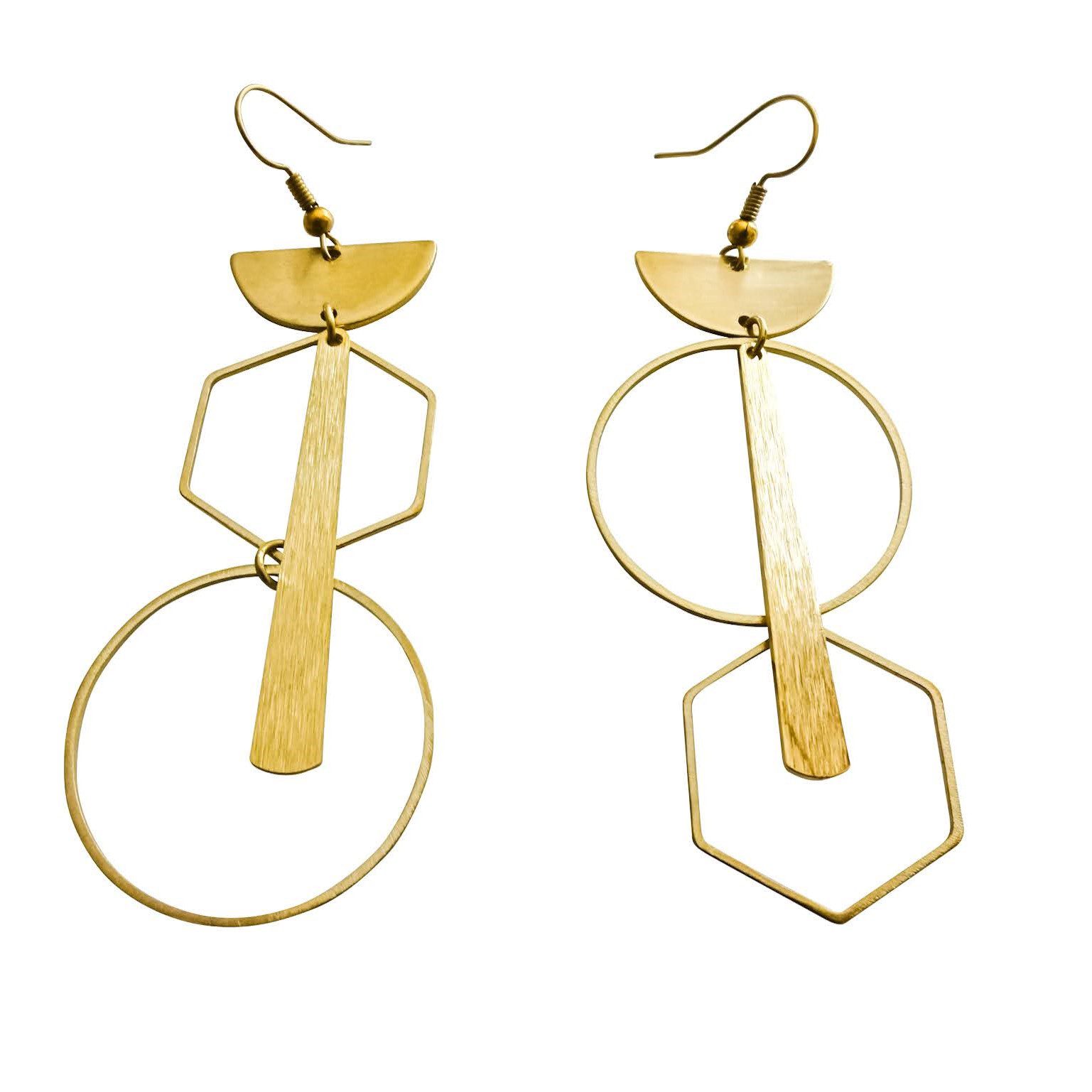 Mismatch Geometric Statement Earrings