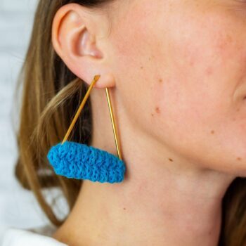 Stunning colorful Cotton rope earrings, knotted earrings with organic cotton, colour choices