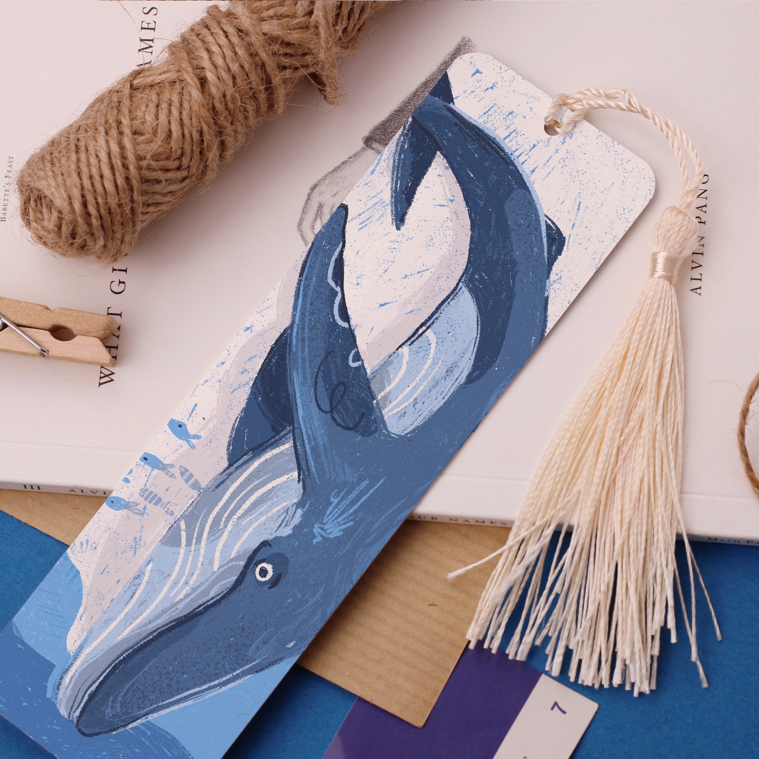 Blue Whale Aluminium Bookmark