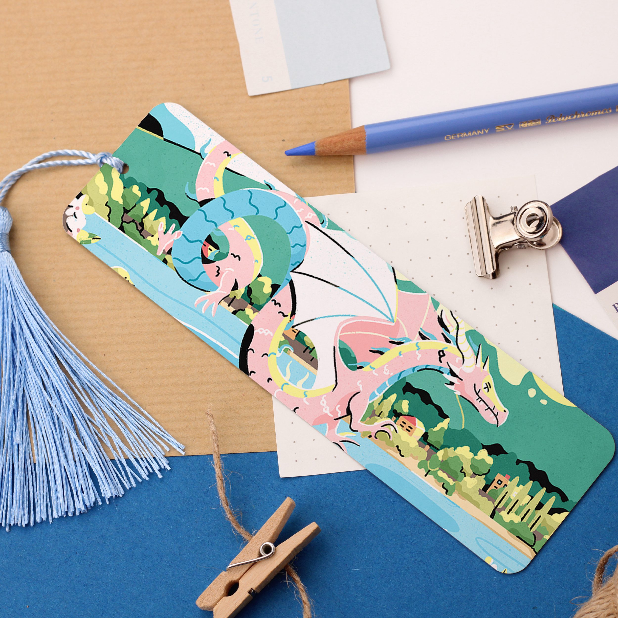 Fuji Dragon Aluminium Bookmark