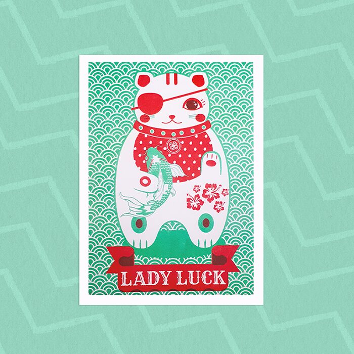 Lady Luck A4 Risograph Print