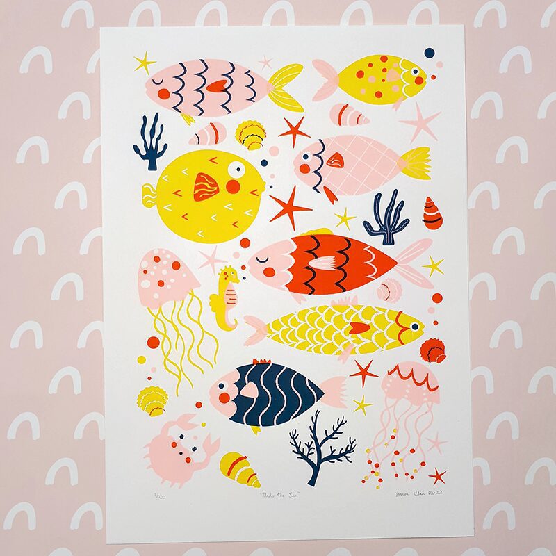 Under the Sea A3 Handmade Screen Print