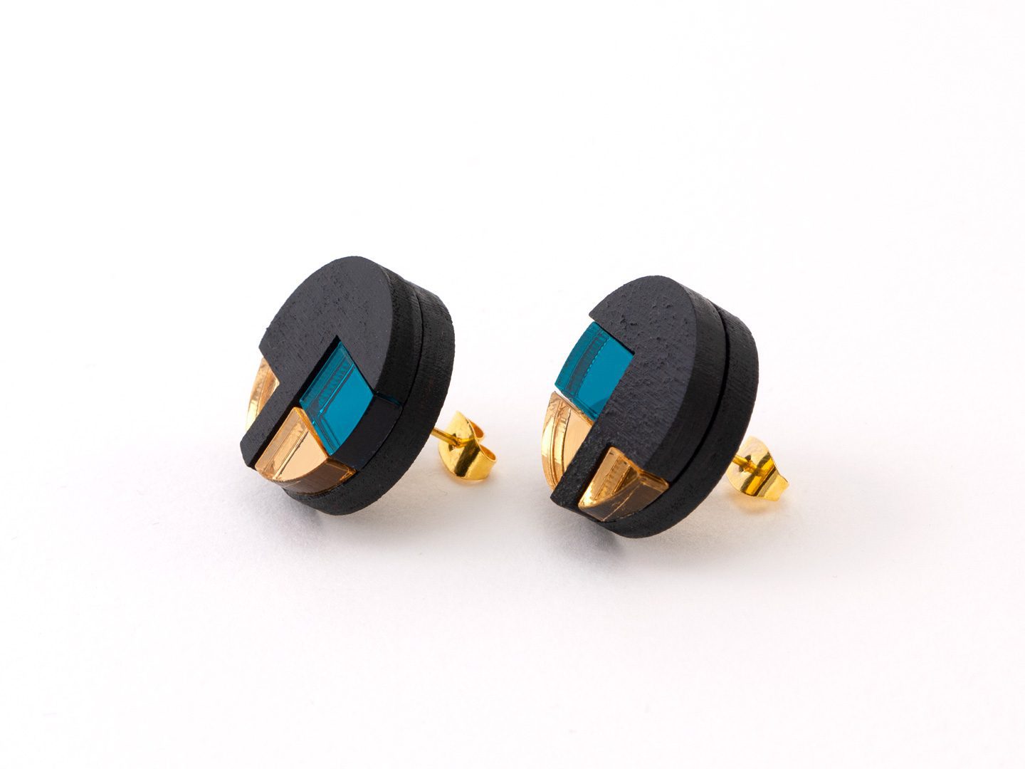 FORM067 NUT Stud Earrings - Teal
